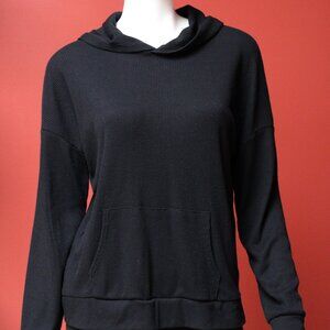 Pink Rose Black Waffle Hoodie